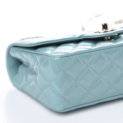 Chanel Patent Calfskin Quilted Mini Rectangular Flap Light Blue 8 of 10
