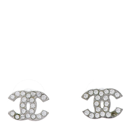 Chanel Crystal Mini Timeless CC Earrings Silver 1 of 7