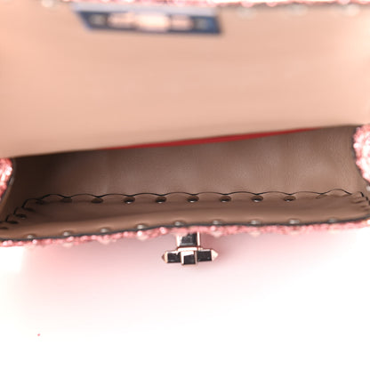 Valentino Garavani Glitter Mini Rockstud Spike Shoulder Bag Antique Pink 5 of 9