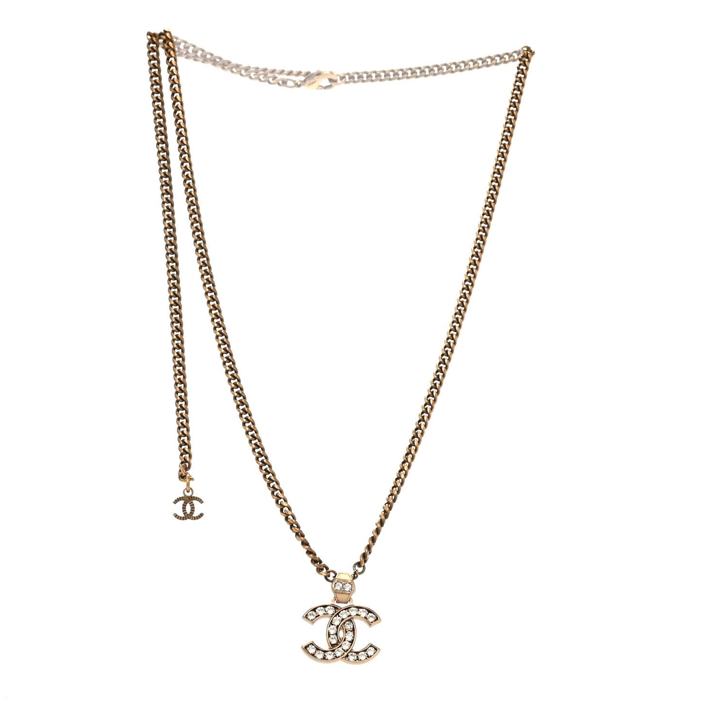 Crystal CC Necklace Gold