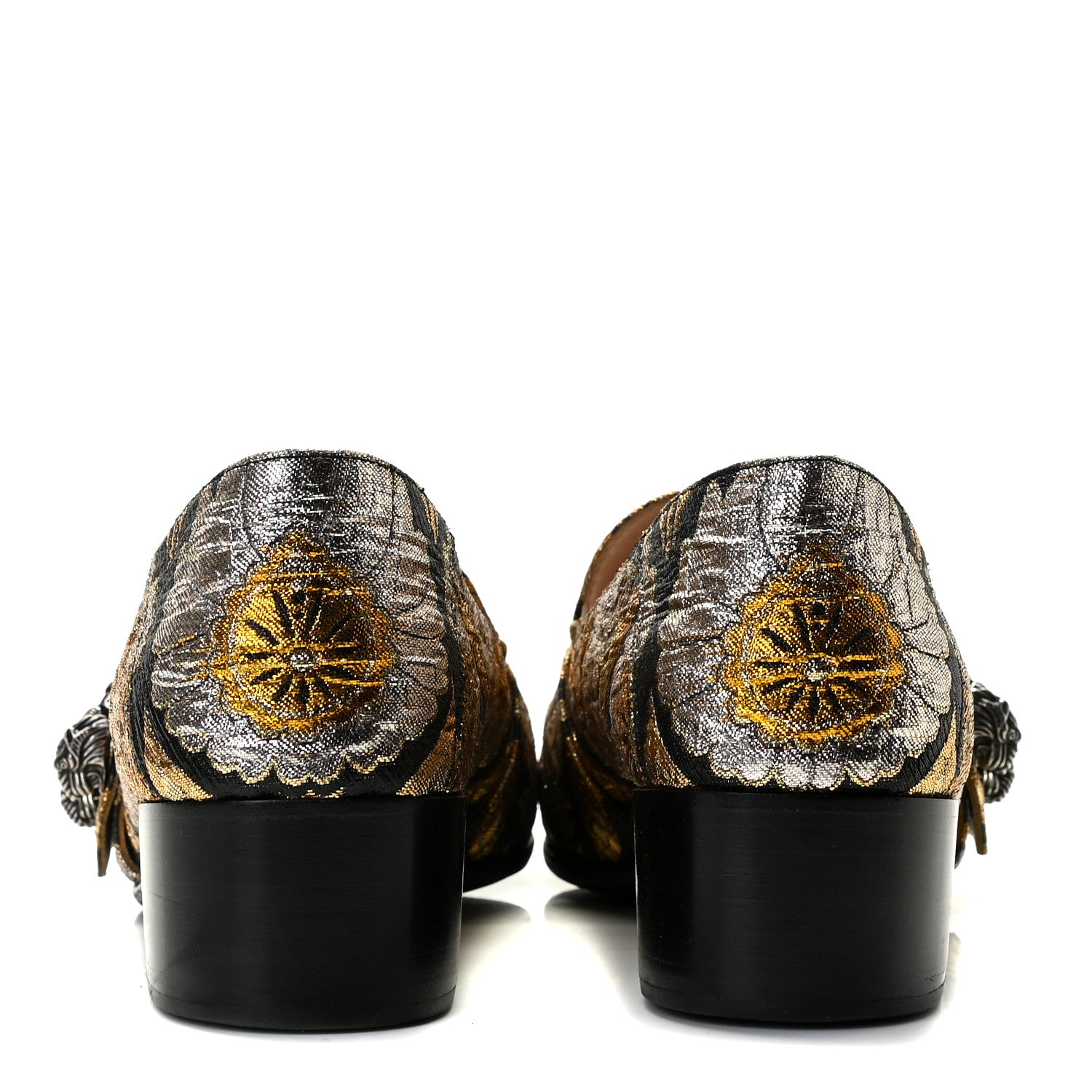 Gucci Brocade Floral Jacquard Dionysus Loafers 38.5 Black 5 of 9
