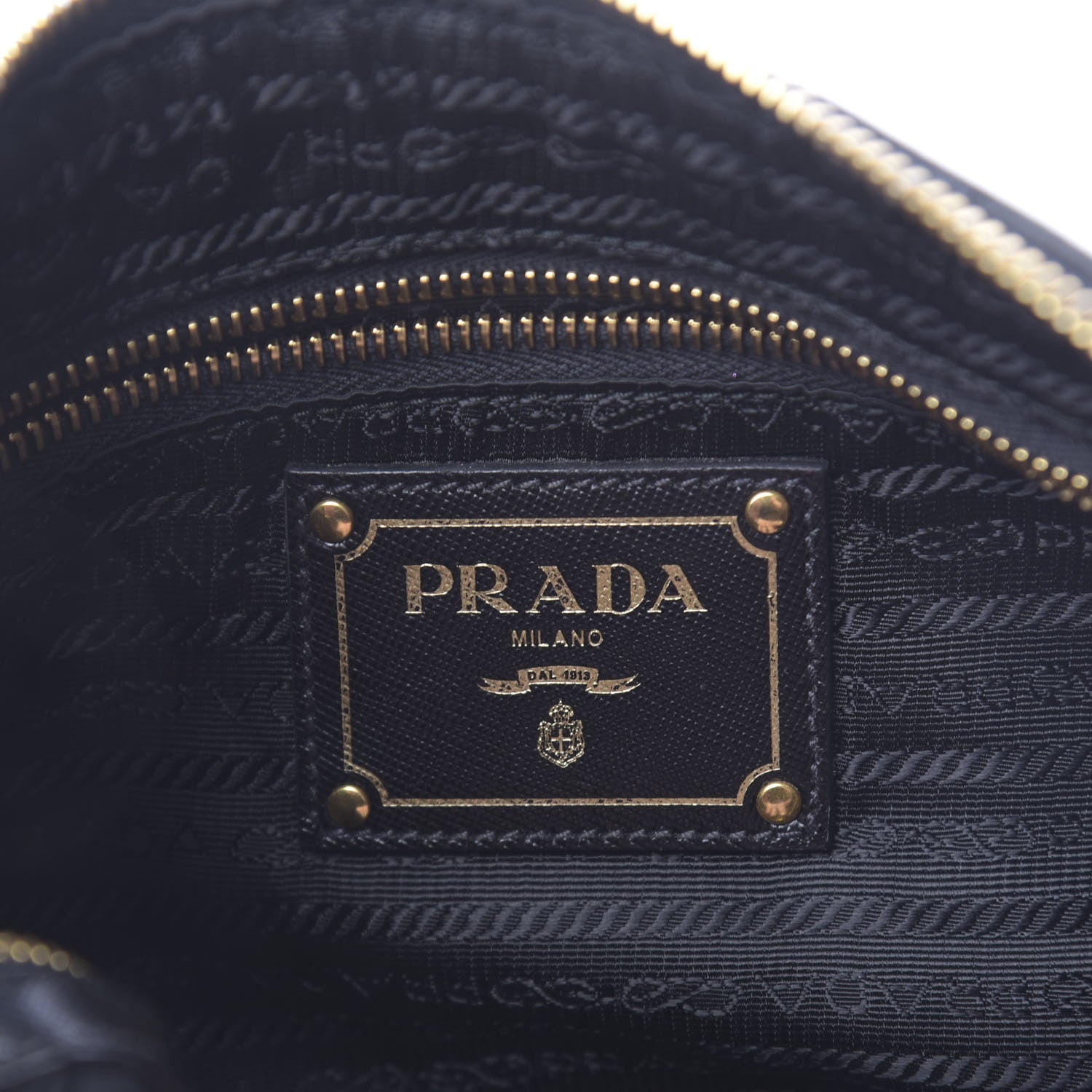 Prada Tessuto Nylon Saffiano Jacquard Logo Crossbody Bag Black 6 of 10