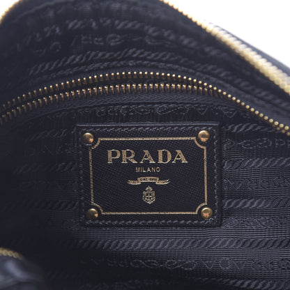 Prada Tessuto Nylon Saffiano Jacquard Logo Crossbody Bag Black 6 of 10