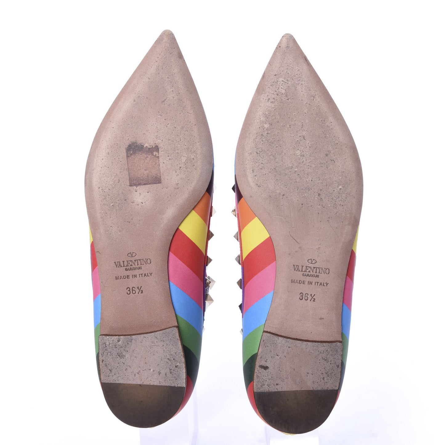 Calfskin 1973 Rockstud Cage Ballerina Flats 36.5 Multicolor