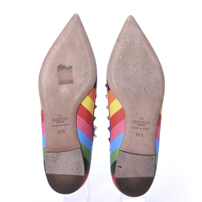 Valentino Garavani Calfskin 1973 Rockstud Cage Ballerina Flats 36.5 Multicolor 5 of 9