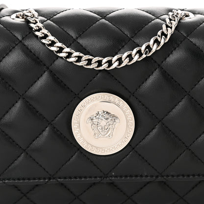 Versace Nappa Quilted Medusa Small Chain Shoulder Bag Black 7 of 9