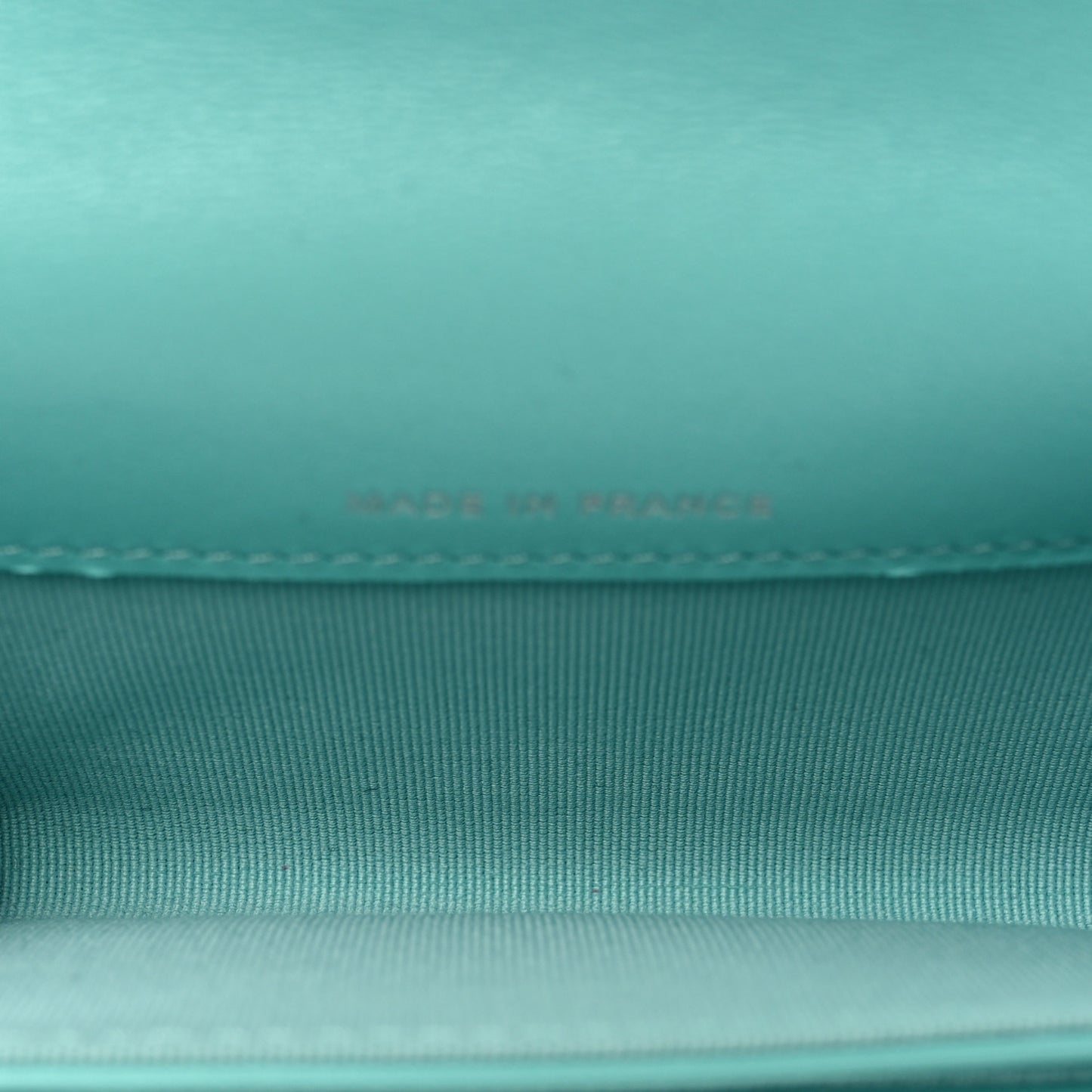 Lambskin Quilted Flap Card Holder Wallet Turquoise
