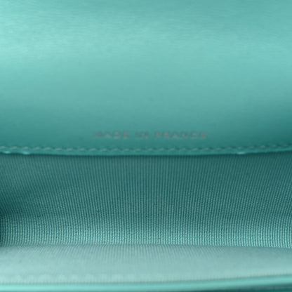 Chanel Lambskin Quilted Flap Card Holder Wallet Turquoise 5 of 9