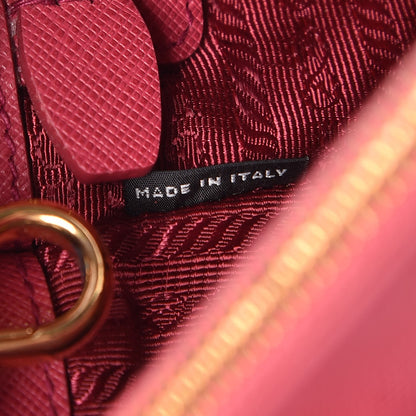 Prada Saffiano Mini Galleria Double Zip Tote Peonia 8 of 10