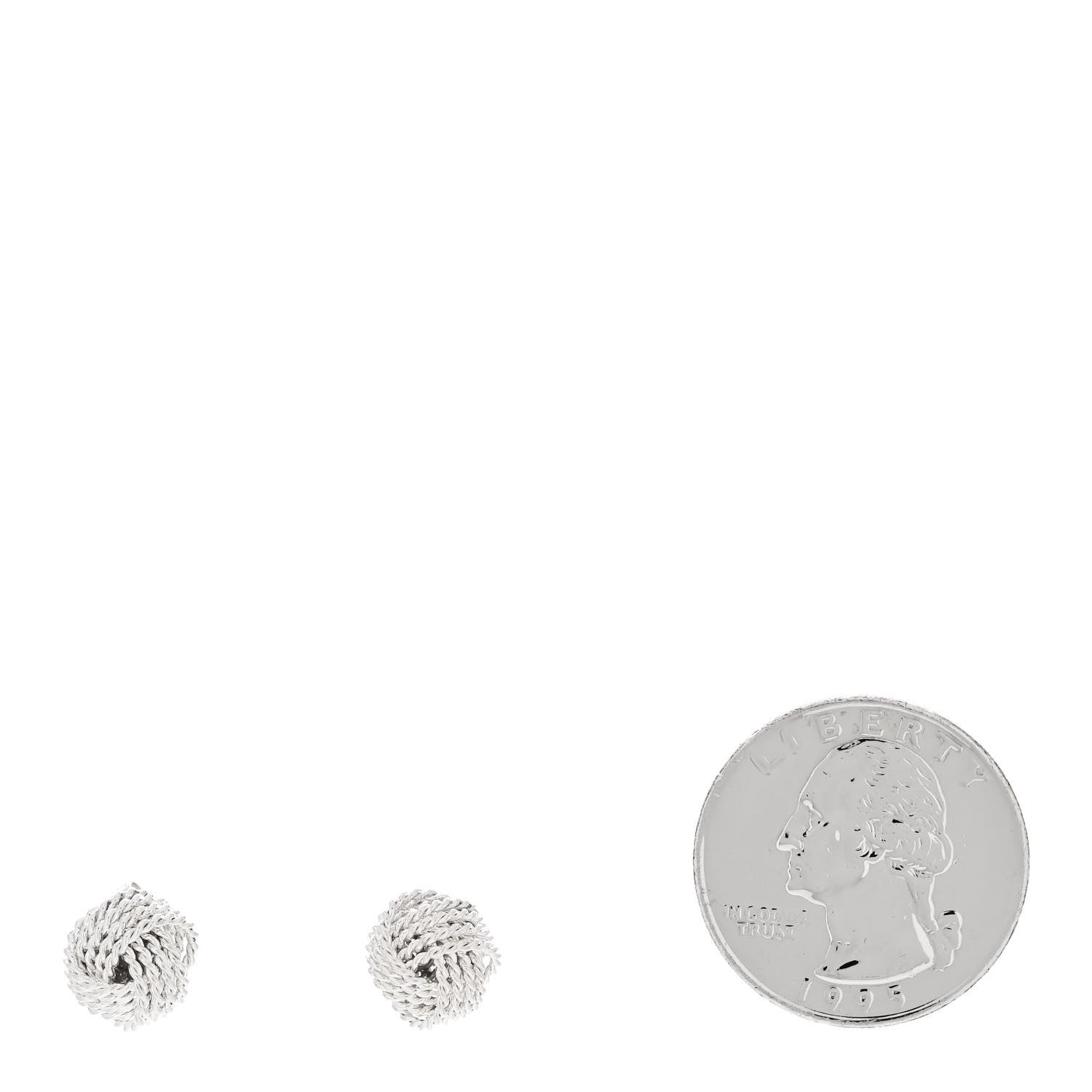 Tiffany Sterling Silver Twist Knot Earrings 2 of 5