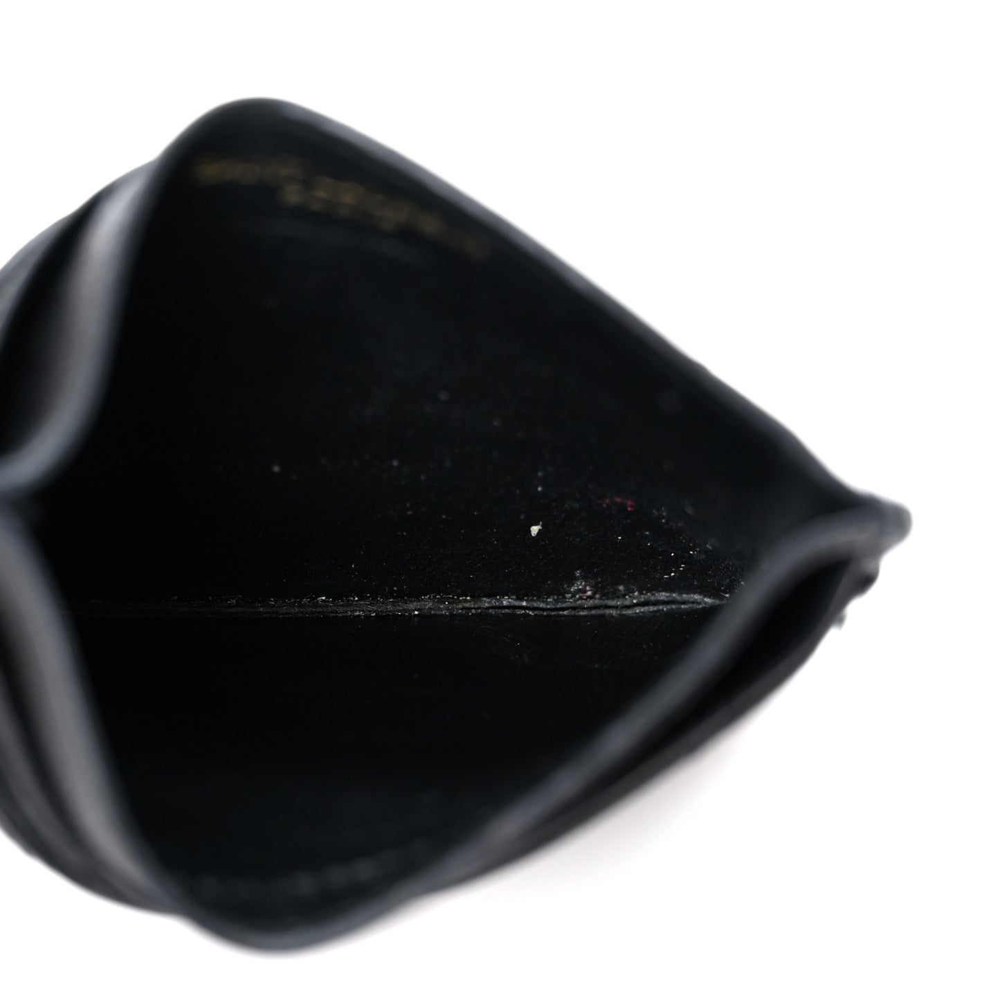 Grain De Poudre Matelasse Chevron Monogram Credit Card Case Black