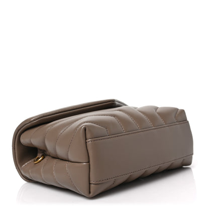 Saint Laurent Calfskin Y Quilted Monogram Toy Loulou Crossbody Bag Taupe 4 of 8