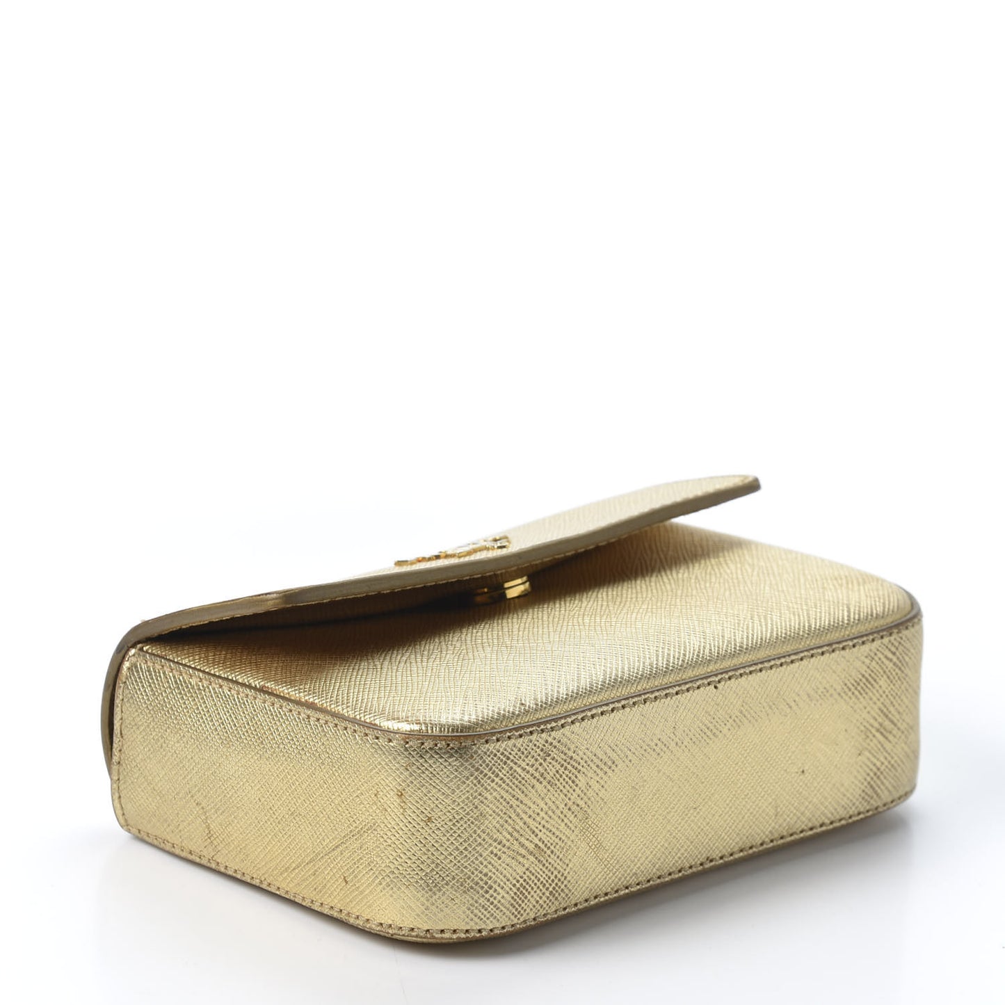 Saffiano Box Clutch Platino