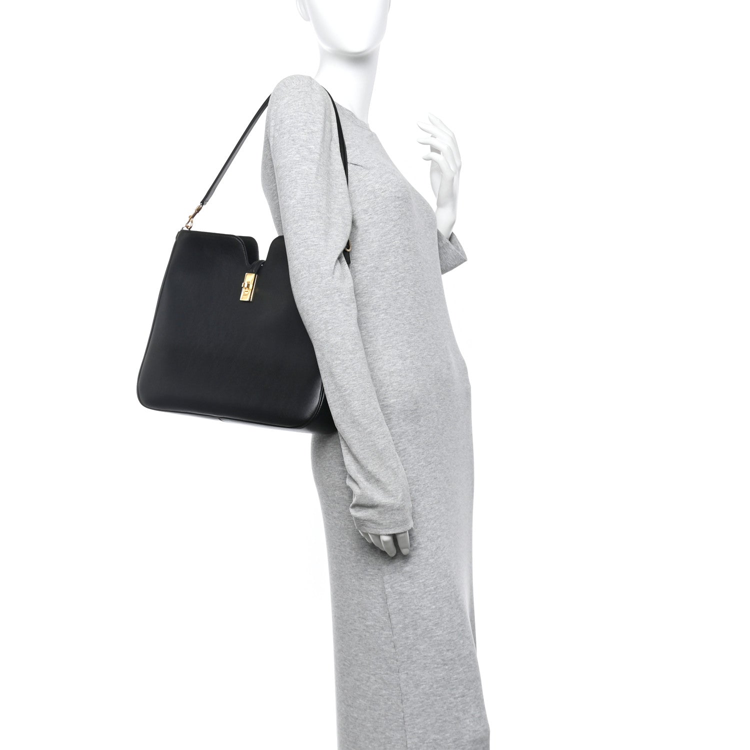 Celine Smooth Calfskin Medium Camille 16 Soft Bag Black 2 of 10