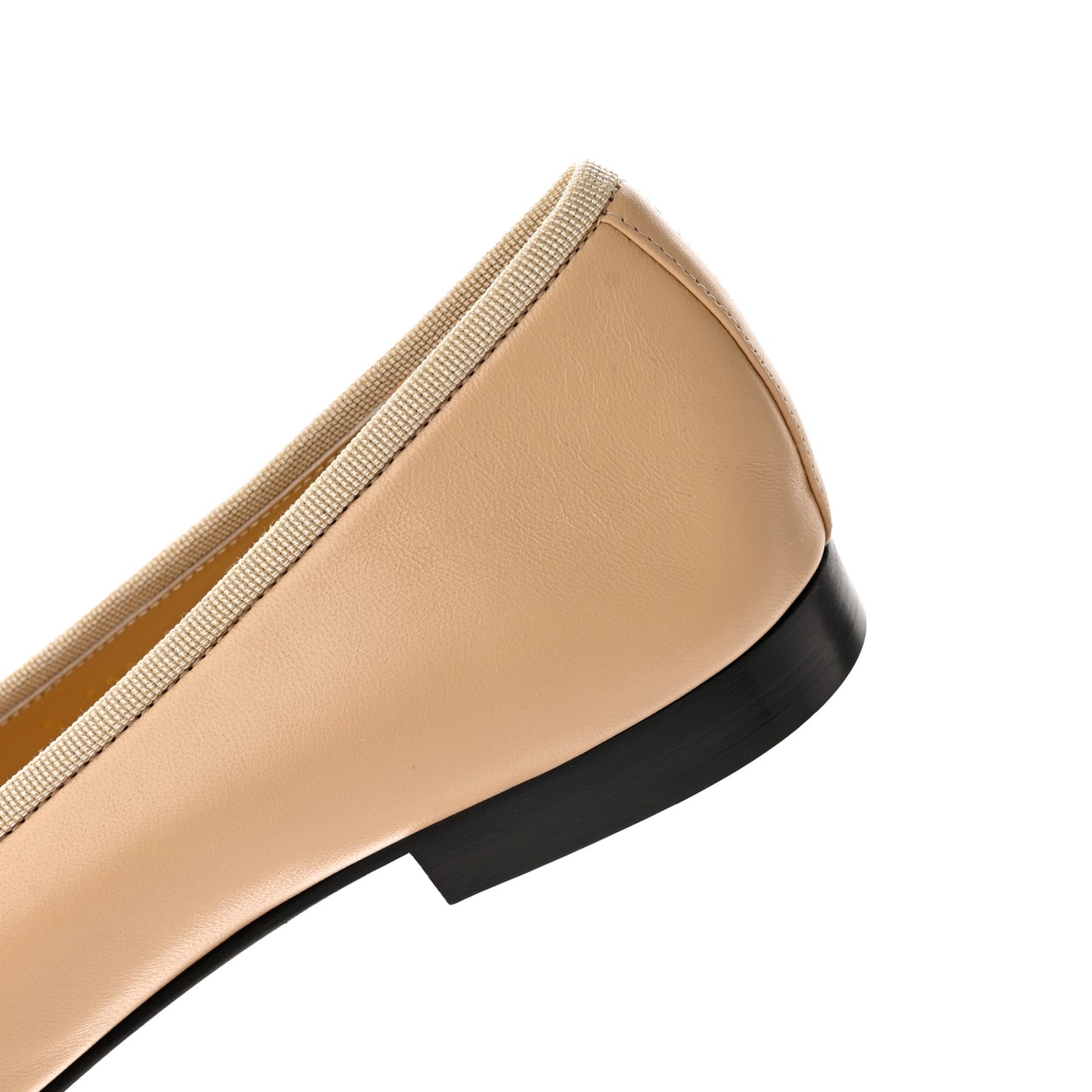 Lambskin Cap Toe CC Ballerina Flats 38 Beige Black