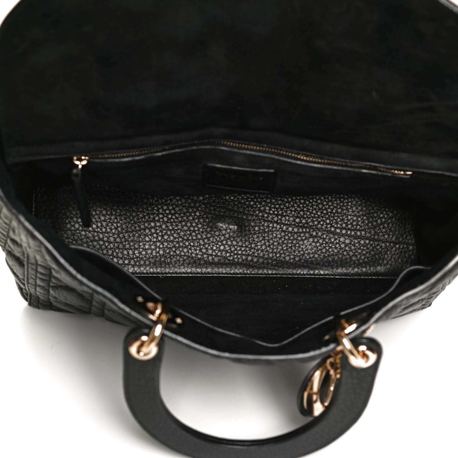 Christian Dior Grained Calfskin Cannage Large Supple Lady Dior Black 5 of 12
