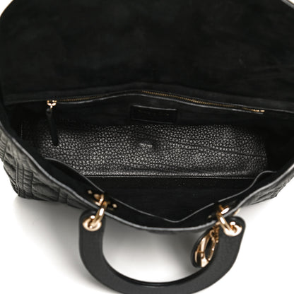 Christian Dior Grained Calfskin Cannage Large Supple Lady Dior Black 5 of 12