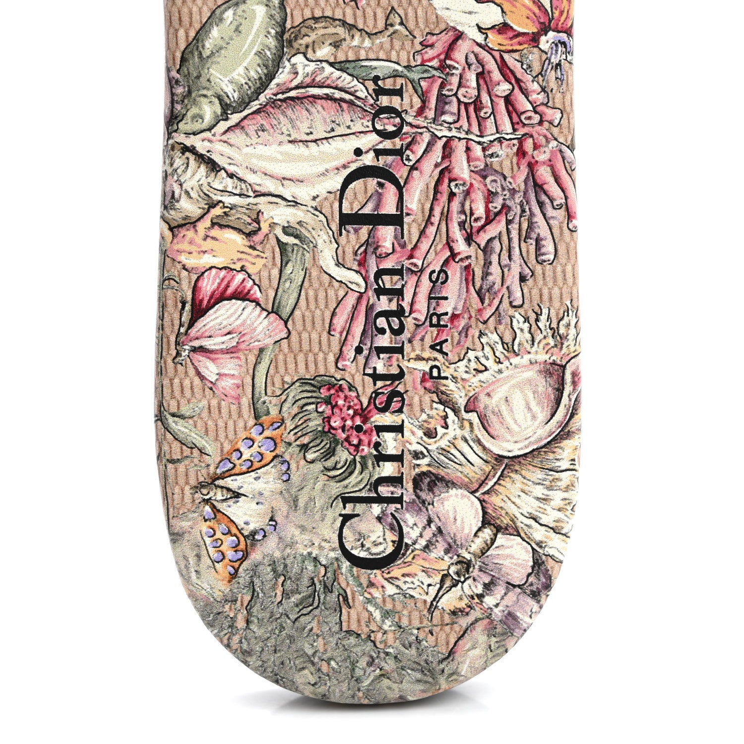 Christian Dior Straw Embroidered Cabinet De La Mer Dway Flat Slide Sandals 38.5 Multicolor 7 of 9