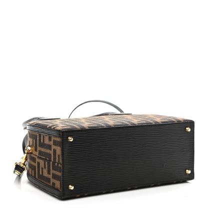 Fendi Zucca Calfskin Box Bag Tobacco Black 4 of 9