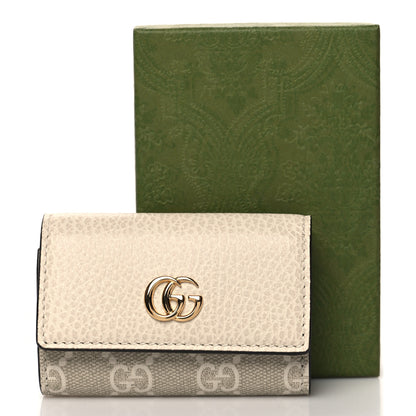 Gucci Dollar Calfskin GG Supreme Monogram GG Marmont 6 Key Holder Case Mystic White Beige 8 of 8