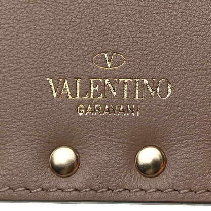 Valentino Garavani Calfskin Rockstud Coin Case Card Holder Poudre 6 of 8
