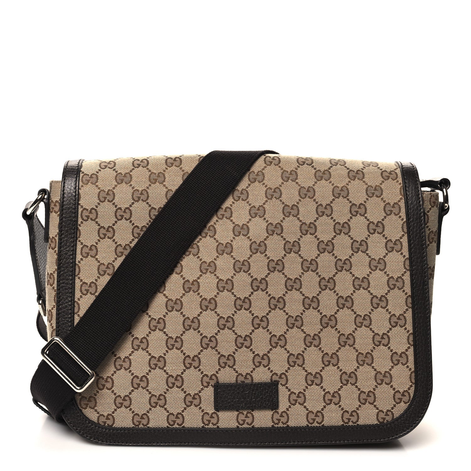 Gucci Monogram Large Flap Messenger Bag Beige Dark Brown 1 of 11