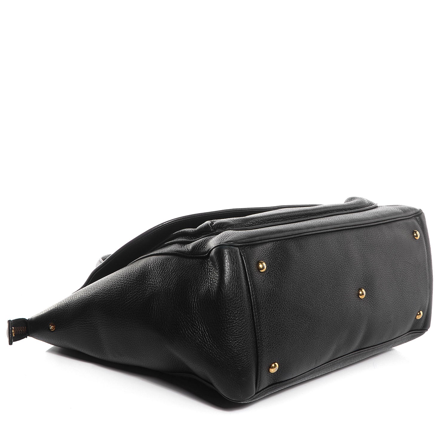 Gucci Pebbled Calfskin Medium 1973 Top Handle Satchel Black 4 of 7