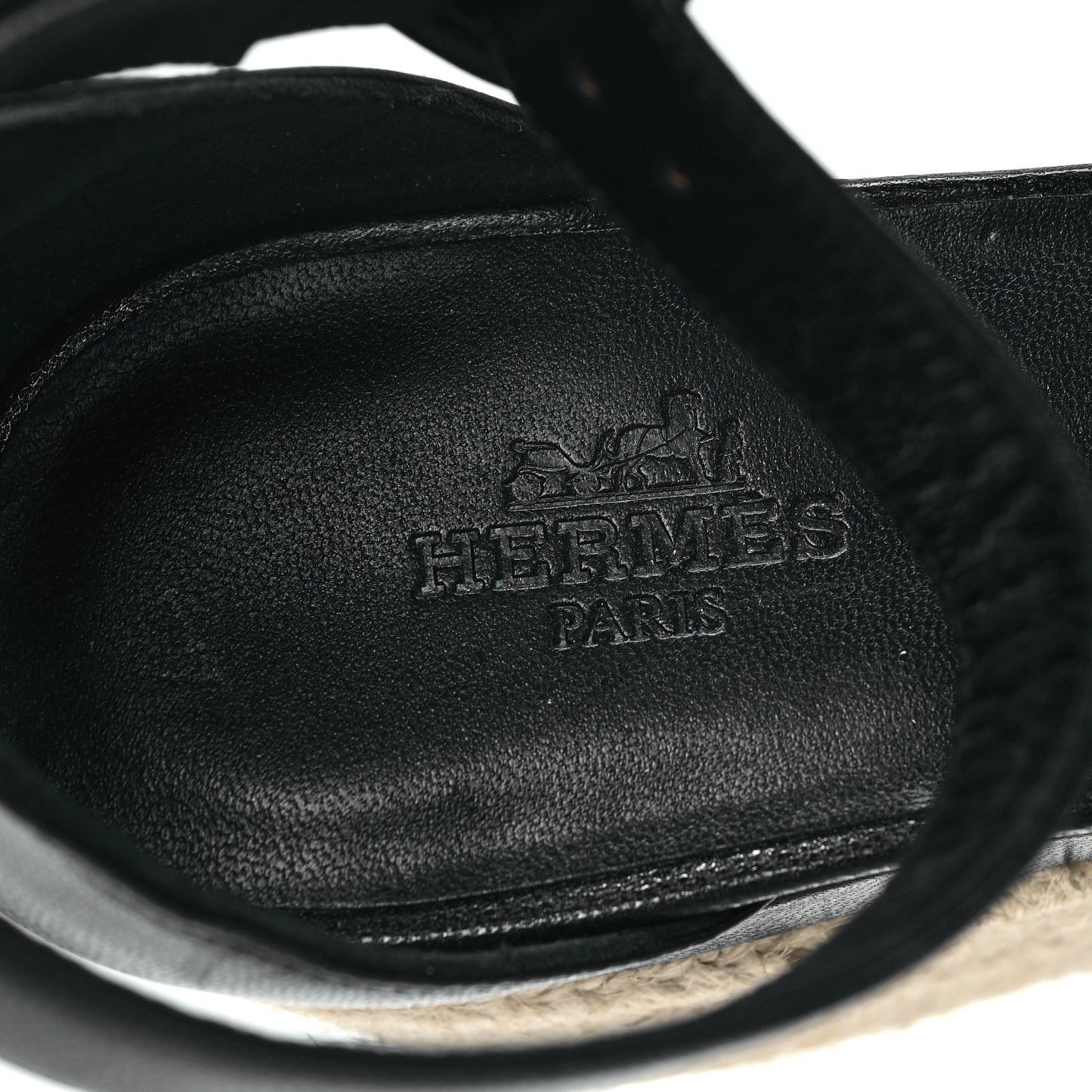 Goatskin Elda Espadrille Wedge Sandals 37 Black