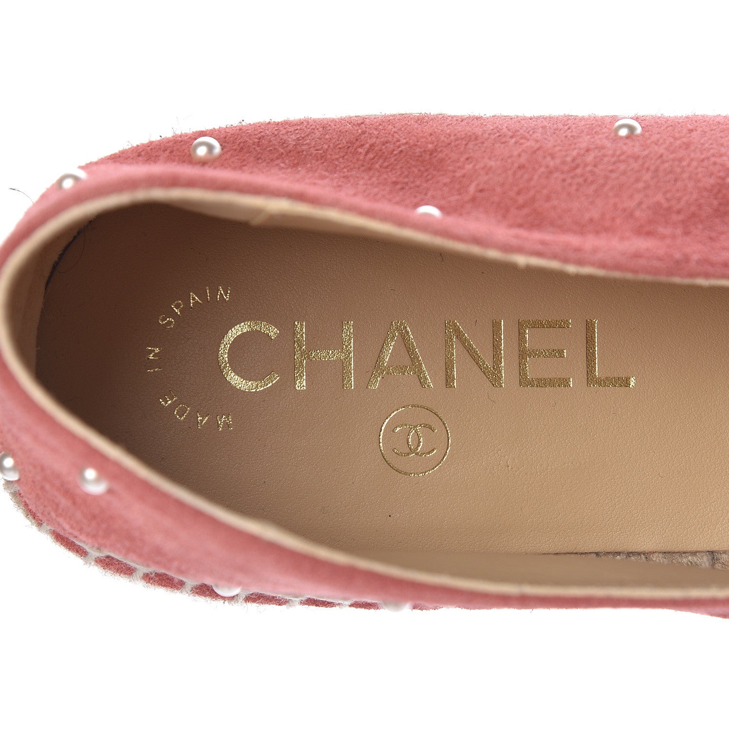 Chanel Suede Pearl CC Espadrilles 41 Pink 11 of 12