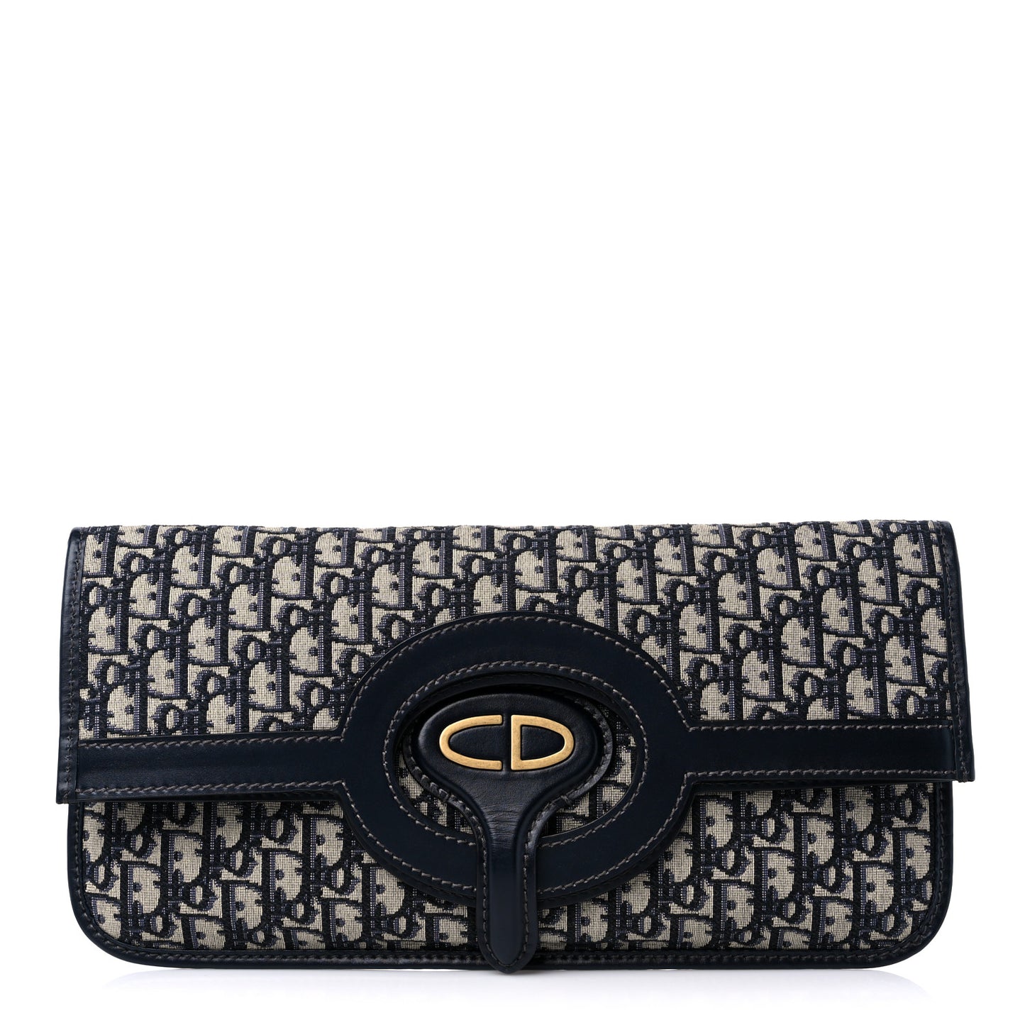 Oblique Fold Over Clutch Blue