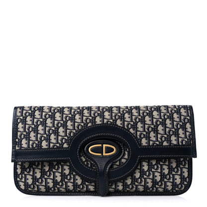 Christian Dior Oblique Fold Over Clutch Blue 1 of 10