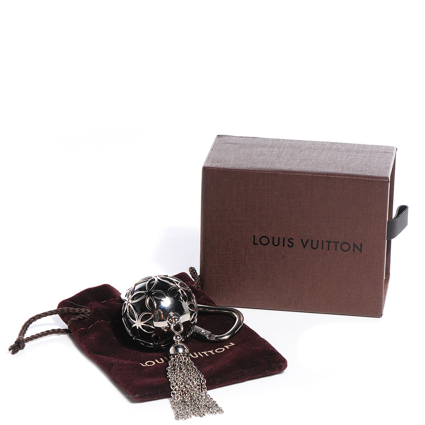 Ice Ball Key Holder Charm Silver