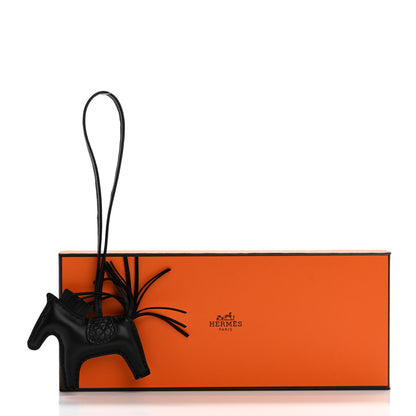 Hermes Milo Lambskin Matte Alligator Touch Grigri Rodeo Horse Bag Charm PM So Black 4 of 4