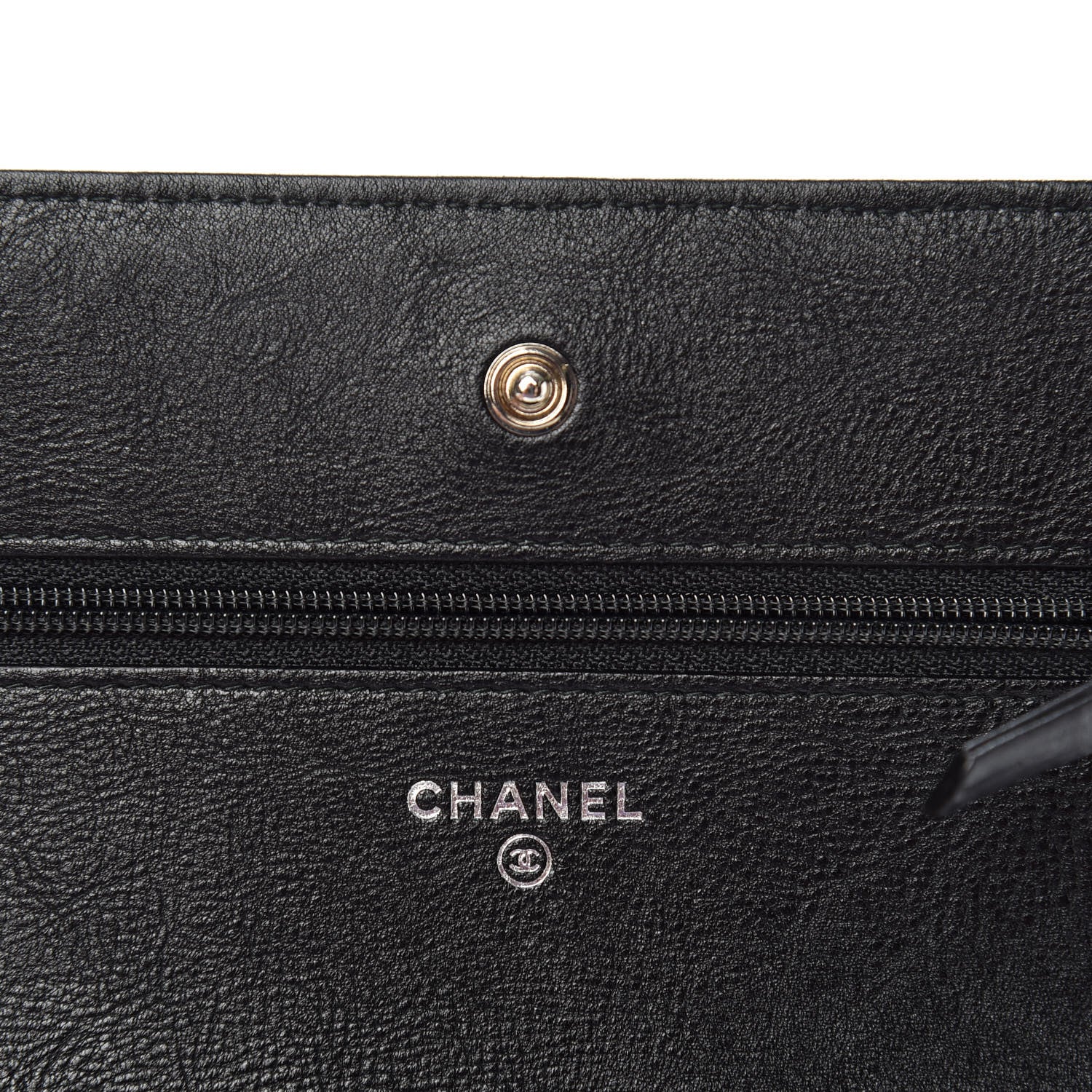 Chanel Crumpled Calfskin Quilted Wallet On Chain WOC So Black 6 of 8