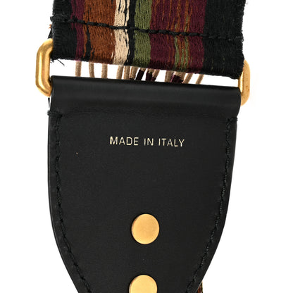 Christian Dior Canvas Embroidered Studded Bohemian Fringe Shoulder Strap Black Multicolor 4 of 5