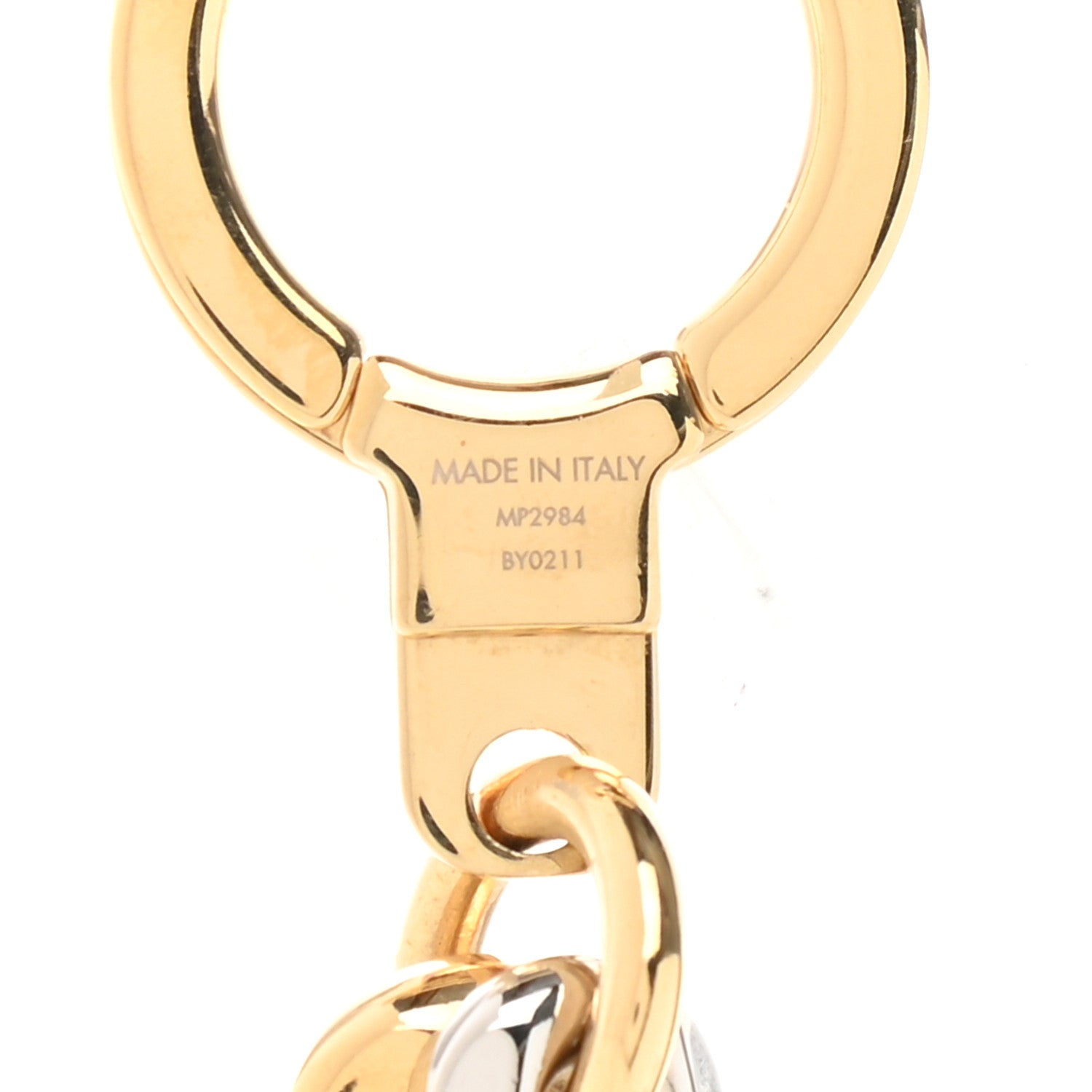 Louis Vuitton Metal LV Edge Chain Bag Charm Silver Gold 4 of 5