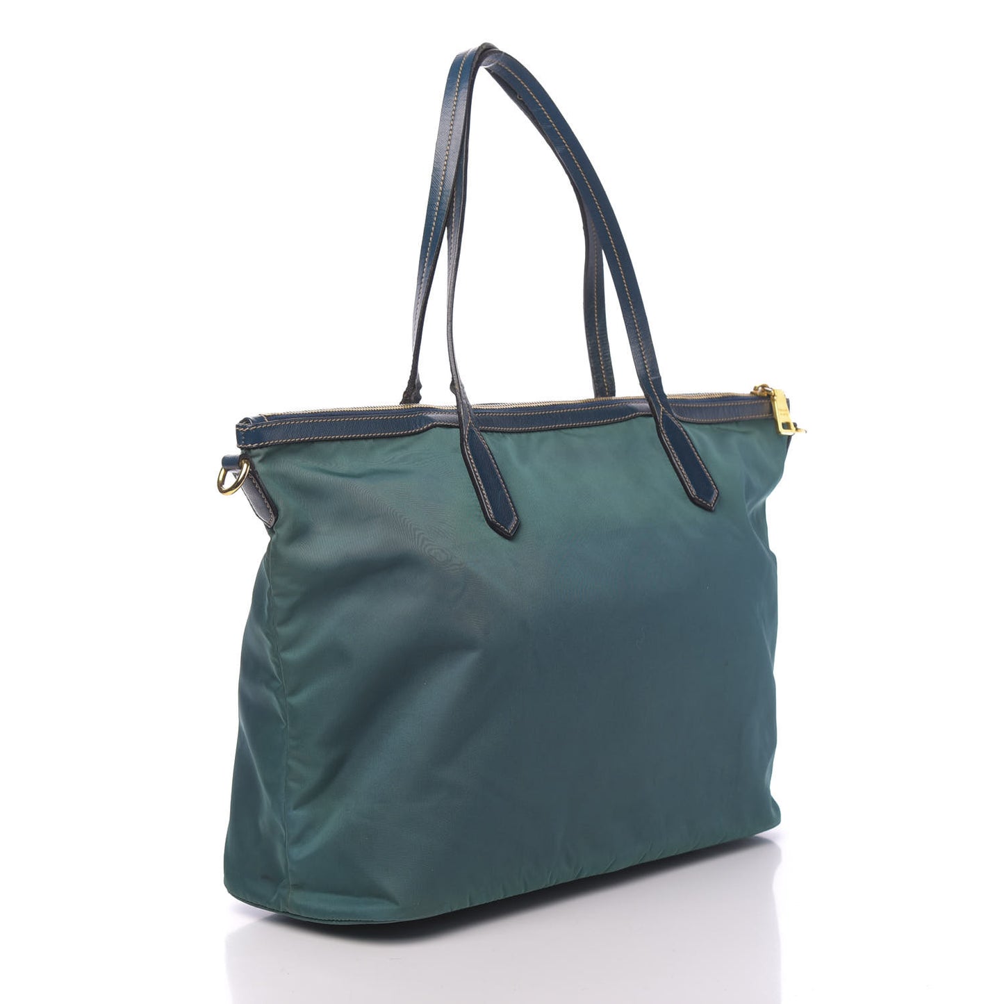 Saffiano Tessuto Nylon Tote Petrolio