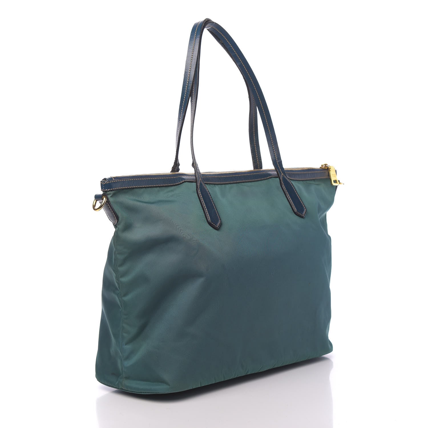 Prada Saffiano Tessuto Nylon Tote Petrolio 2 of 14