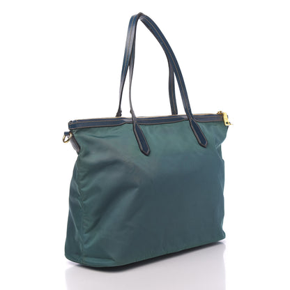 Prada Saffiano Tessuto Nylon Tote Petrolio 2 of 14