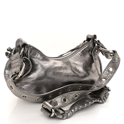 Balenciaga Metallic Agneau Arena Le Cagole Shoulder Bag XS Silver 3 of 12