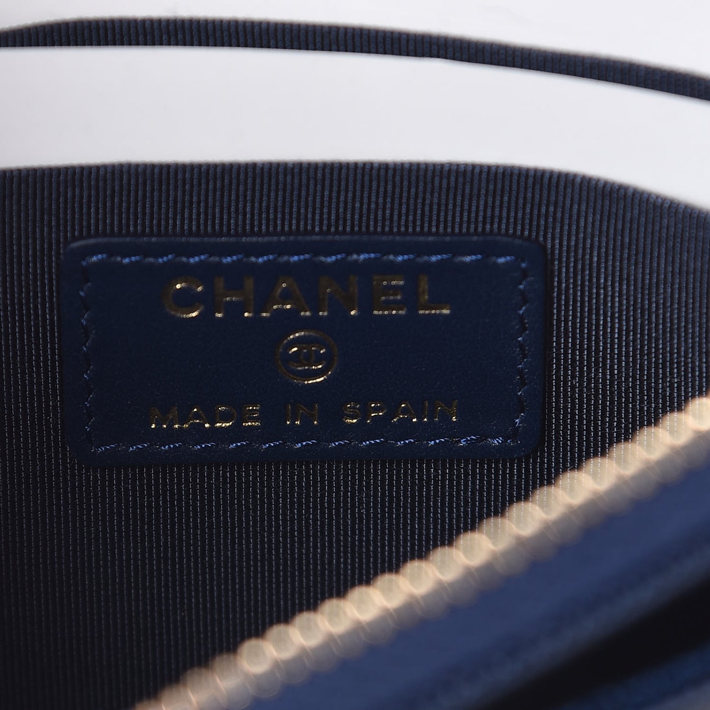 Caviar Quilted Classic Zip Boy Pouch Navy