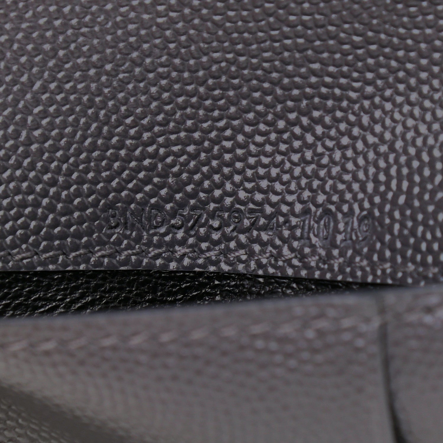 Saint Laurent Grain De Poudre Matelasse Chevron Monogram Zipped Two-Part Wallet Storm 8 of 9