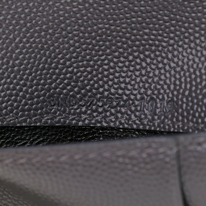 Saint Laurent Grain De Poudre Matelasse Chevron Monogram Zipped Two-Part Wallet Storm 8 of 9