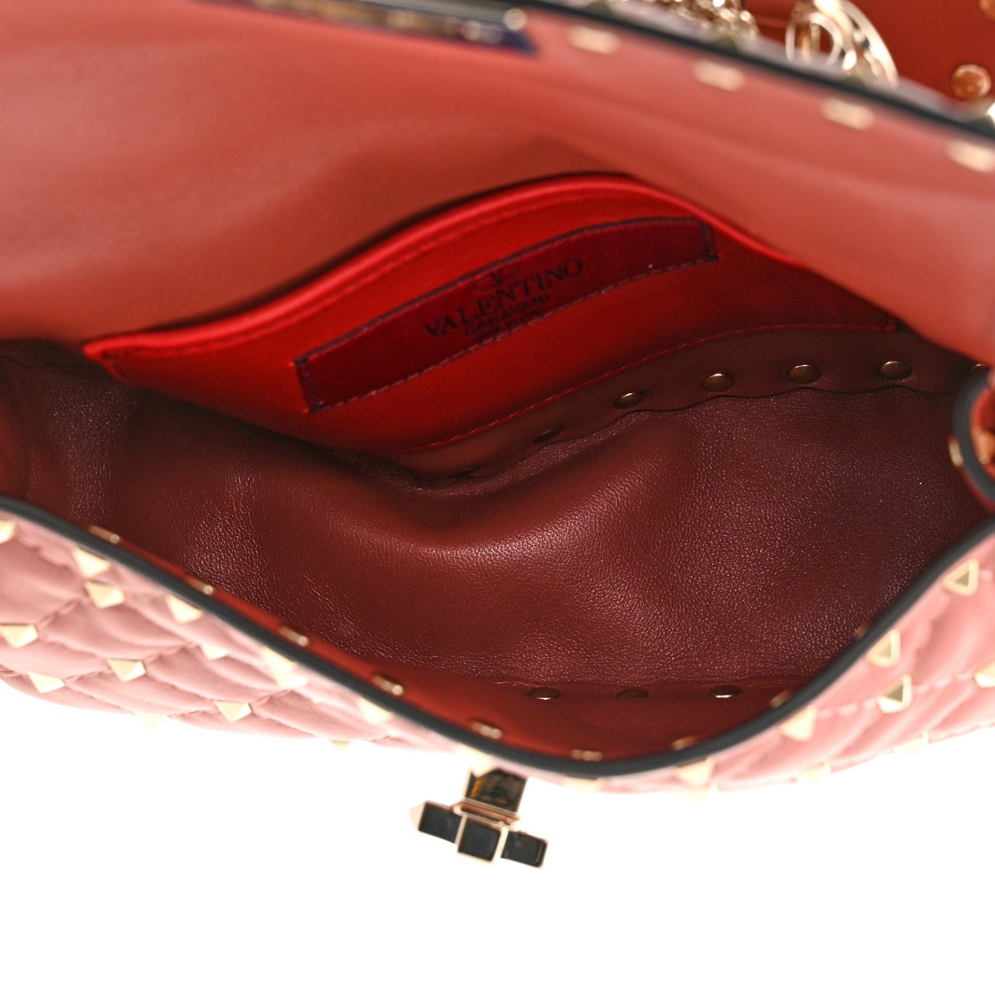 Nappa Small Rockstud Spike Shoulder Bag Gingerbread