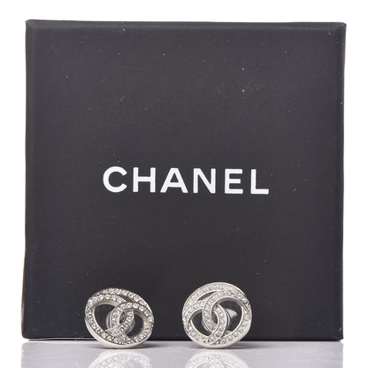 Chanel Crystal CC Earrings Silver 5 of 5