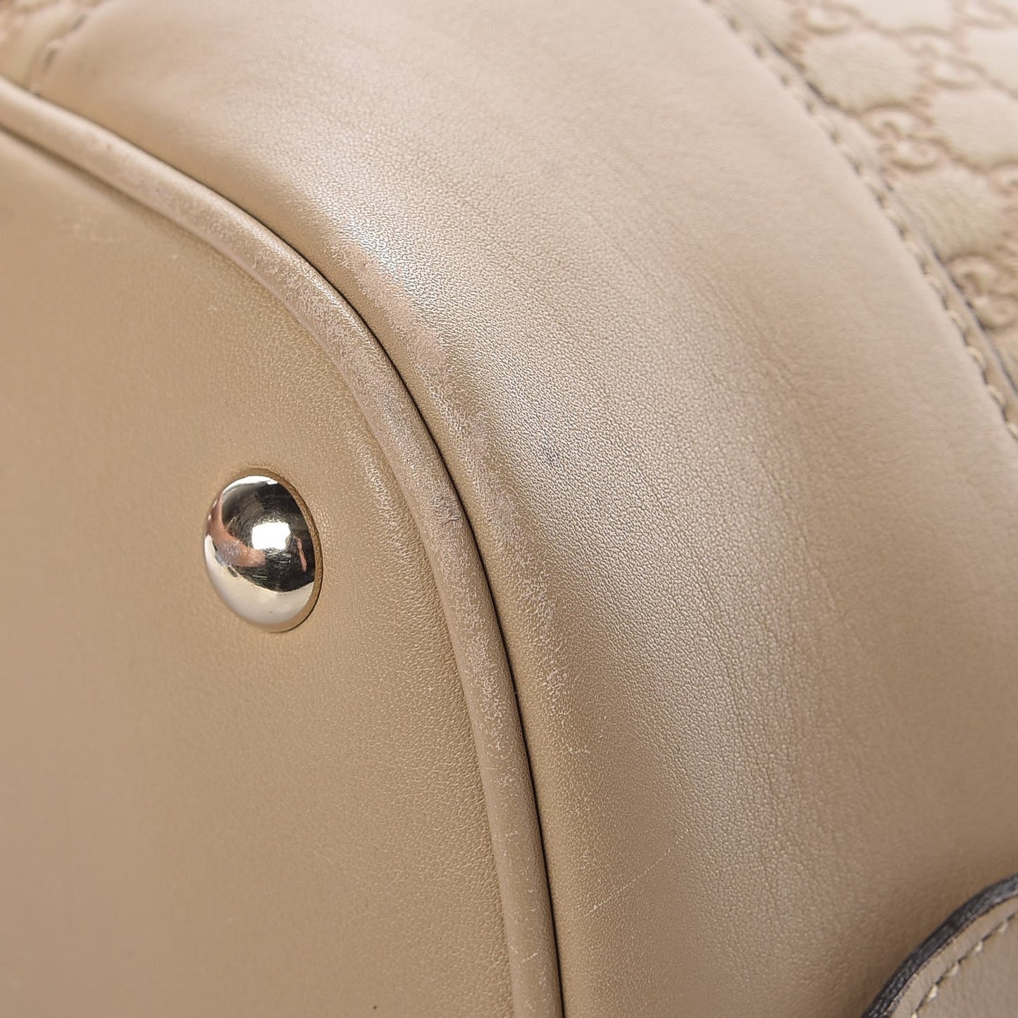 Microguccissima Small Nice Top Handle Dome Bag Beige