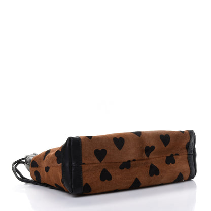 Burberry Calf Hair Heart Print Little Crush Dark Camel Black 2 of 4