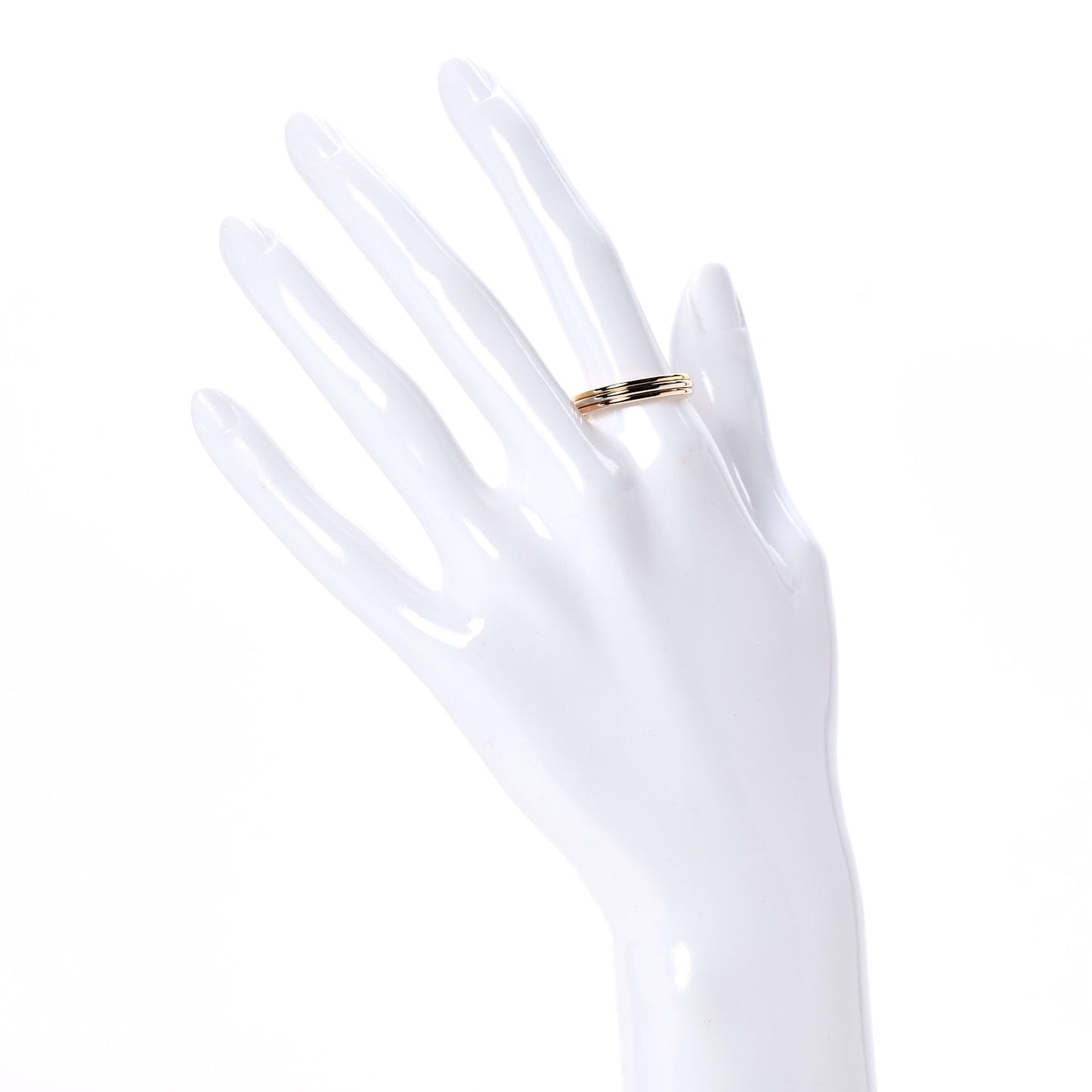 18K Pink White Yellow Gold 3.8mm Trinity Wedding Band Ring 59 8.75