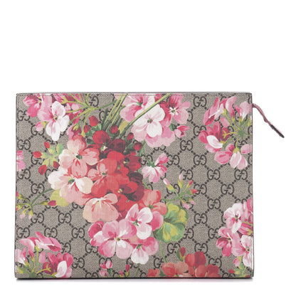Gucci GG Supreme Monogram Blooms Large Cosmetic Case Beige Multicolor Dry Rose 1 of 7