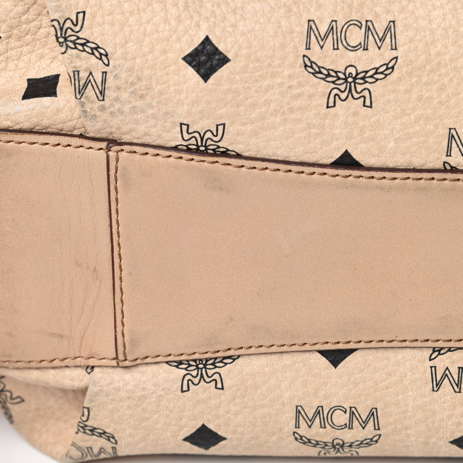 MCM Visetos Drawstring Bucket Bag Beige 15 of 21